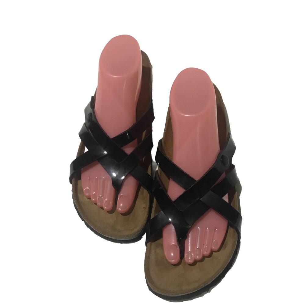 Birkenstock Betula Vinja Black Patent Leather Sandals Size 40 WOMEN 9M MEN 7M